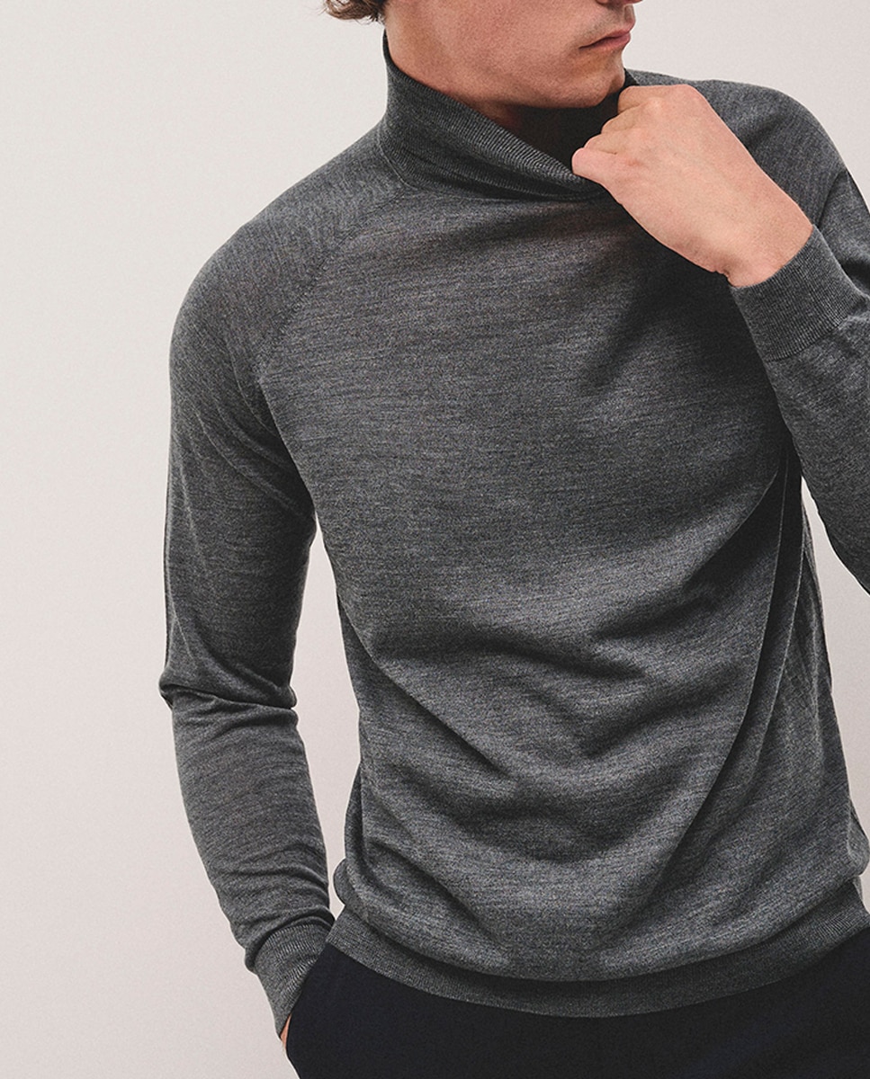Imagen 0 de Jersey de hombre de lana cuello cisne
