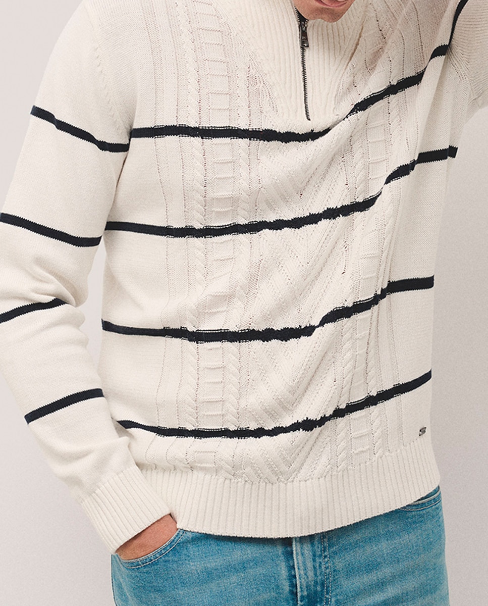 Imagen 0 de Jersey de hombre cuello alto media cremallera estructura