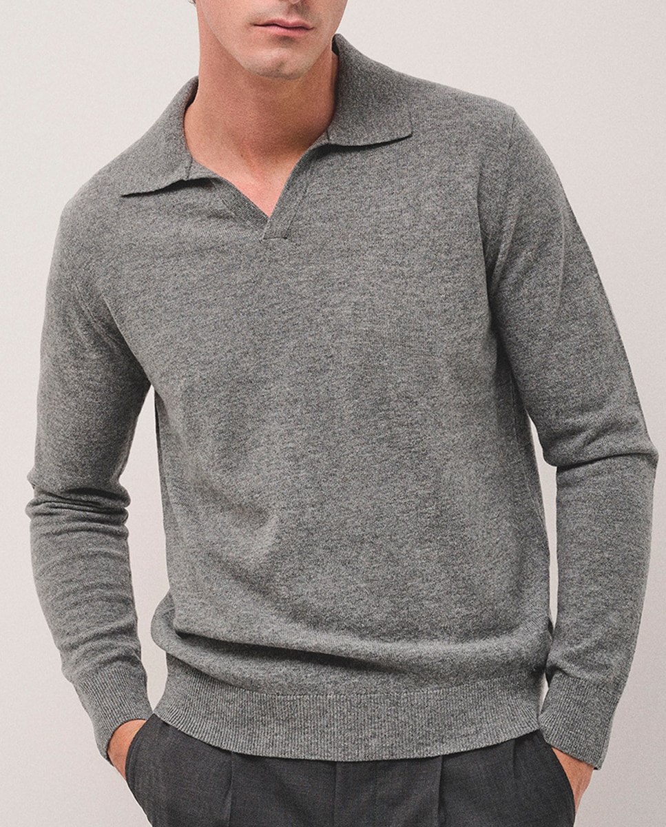 Imagen 0 de Jersey de hombre de lana y cashmere cuello polo