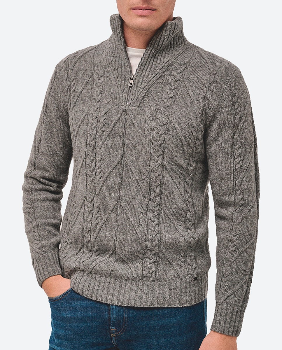 Imagen 0 de Jersey de hombre cuello cremallera estructura ochos