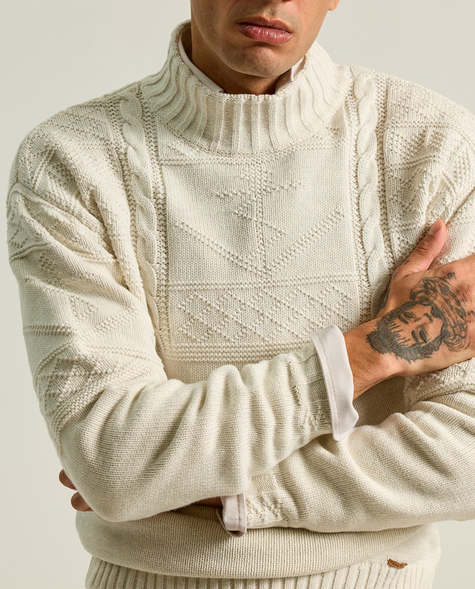 Imagen 0 de Jersey marine jacquard blanco