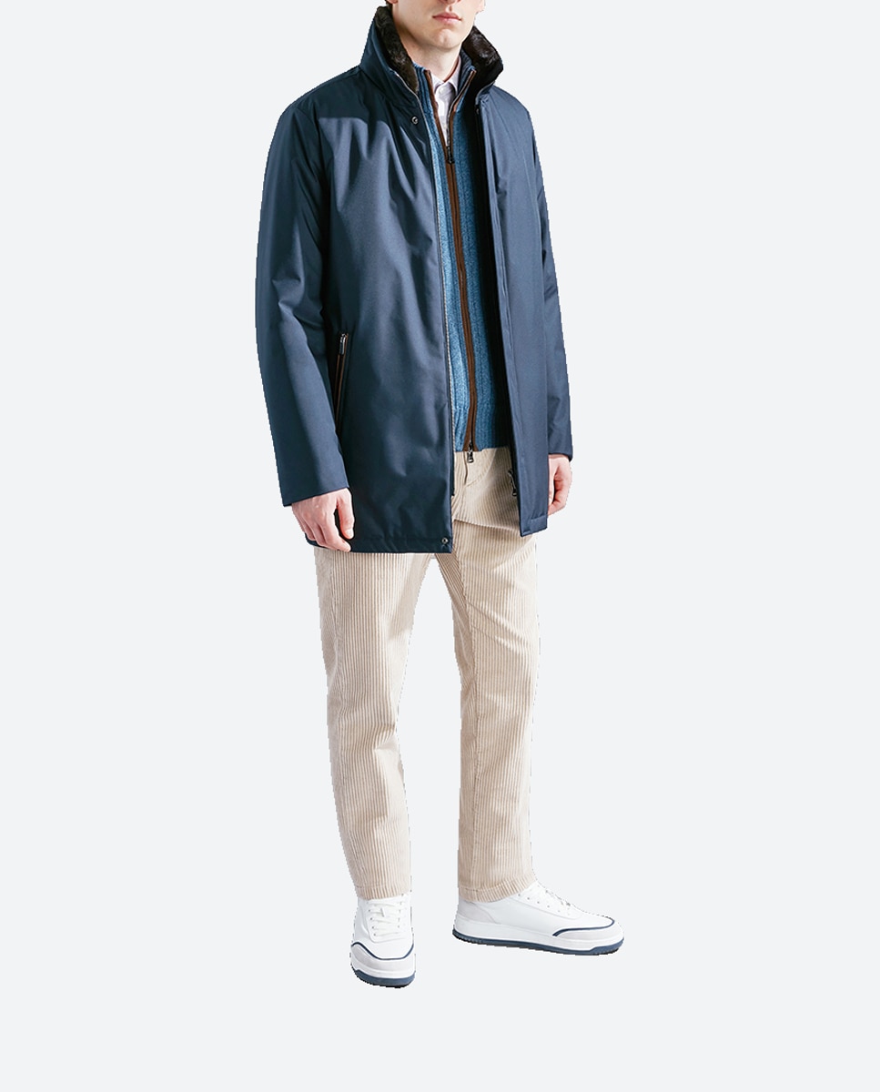 Imagen 0 de Cardigan de hombre cremallera canesú piel