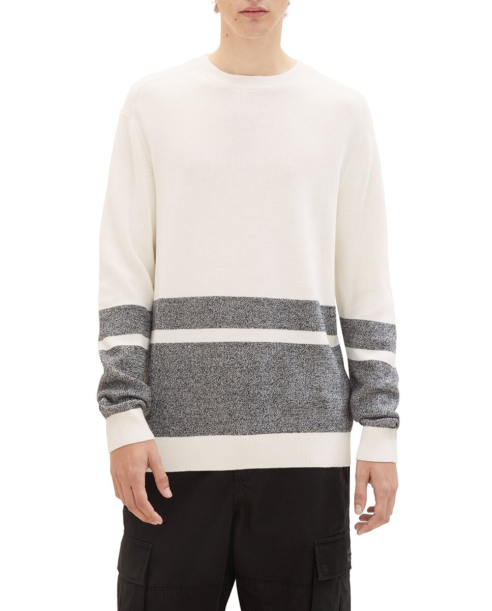 Imagen 0 de Jersey de hombre cuello redondo con rayas
