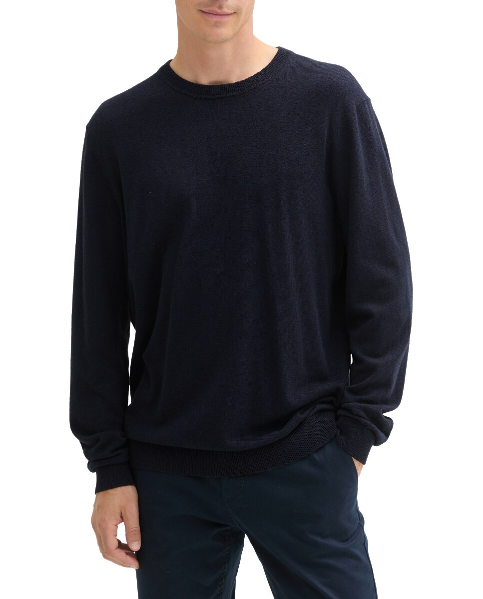 Imagen 0 de Jersey de hombre de color liso con cuello redondo