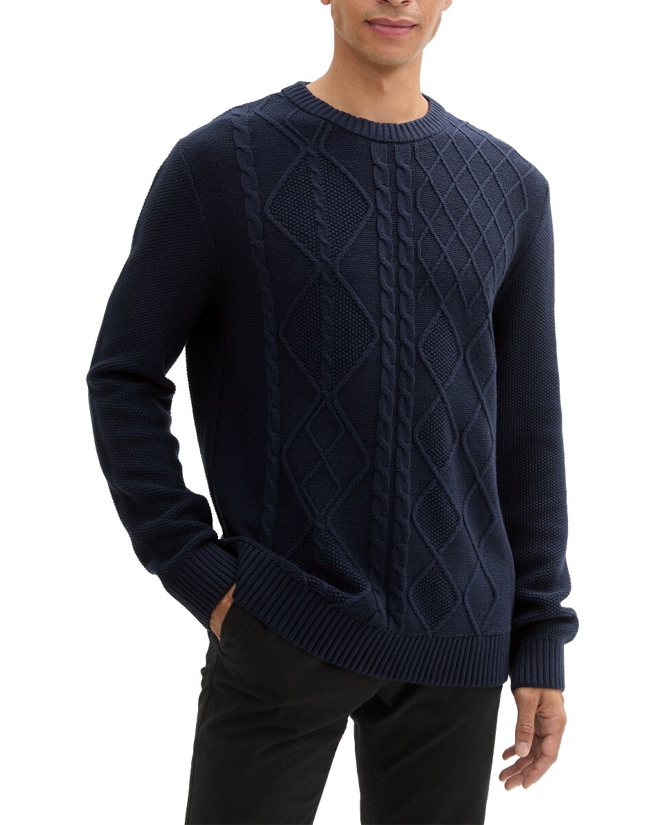 Imagen 0 de Jersey de punto hombre liso y cuello redondo