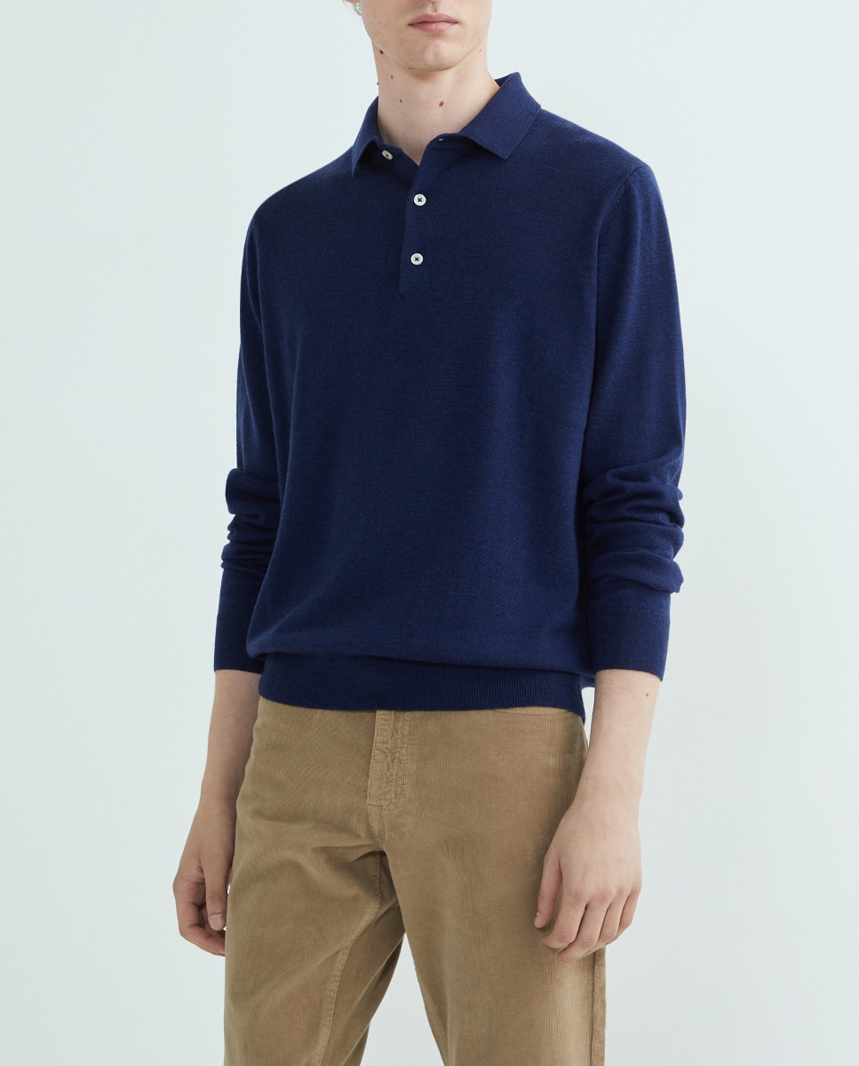Imagen 0 de Polo de hombre de lana de manga larga