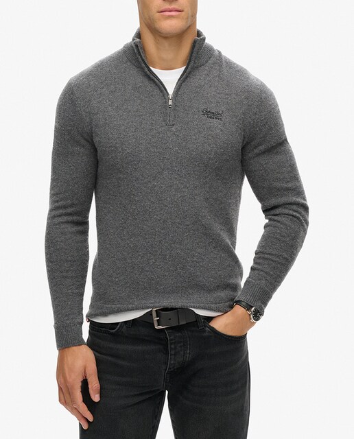 Imagen 0 de Jersey de punto con media cremallera y bordado Essential