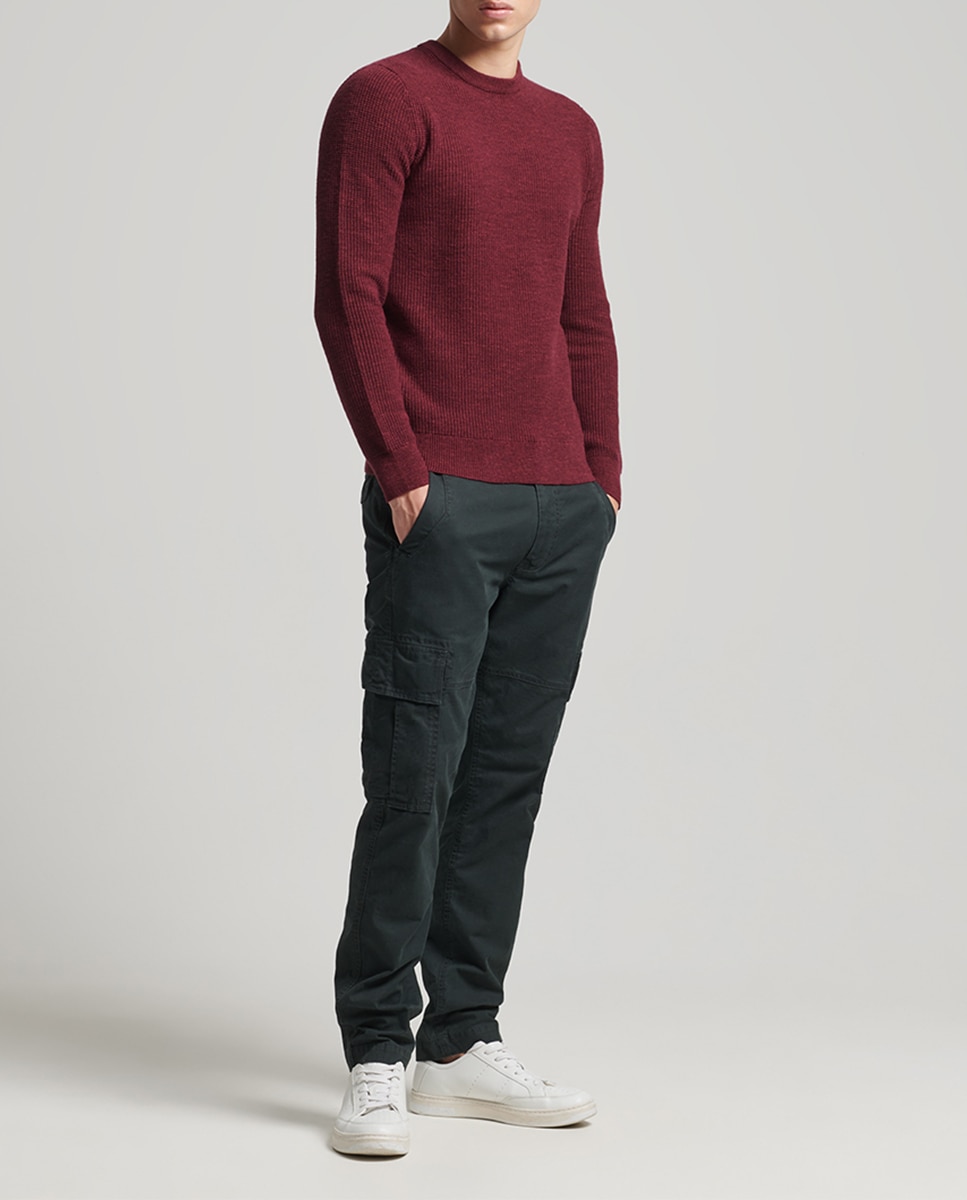 Jersey de hombre de punto con cuello redondo y textura Vintage — oferta en Primeriti