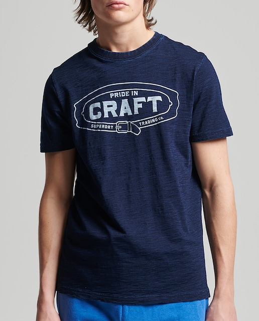 Imagen 0 de Camiseta de hombre azul índigo de manga corta