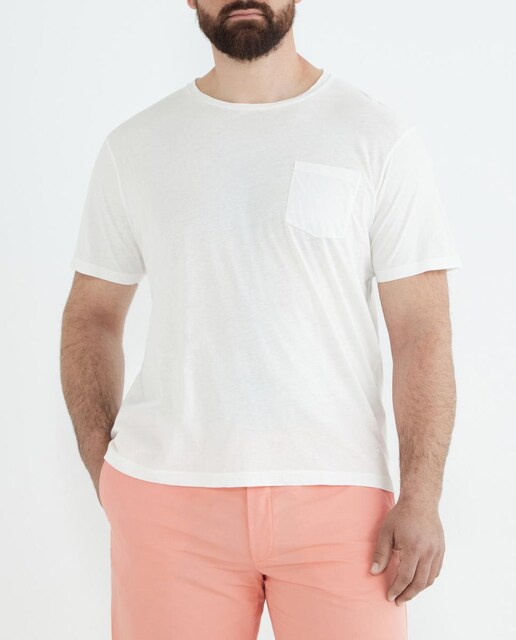 Imagen 0 de Camiseta de hombre manga corta lisa con bolsillo tallas grandes