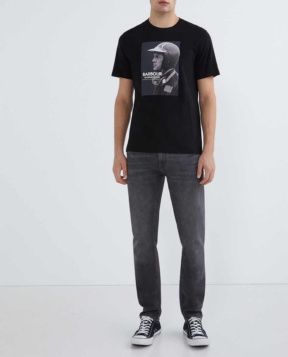Imagen 0 de Camiseta de hombre de manga corta y dibujo frontal