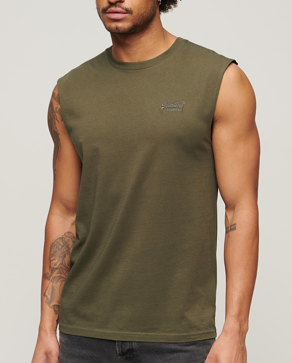 Imagen 0 de Camiseta de hombre sin mangas Essential en algodón orgánico con logo