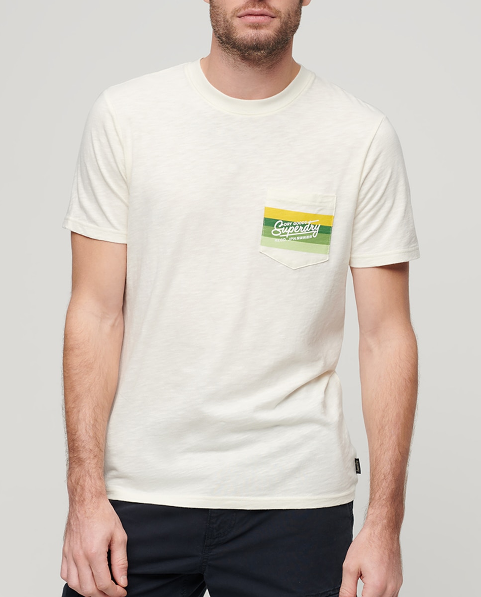 Imagen 0 de Camiseta de hombre a rayas con logo Cali