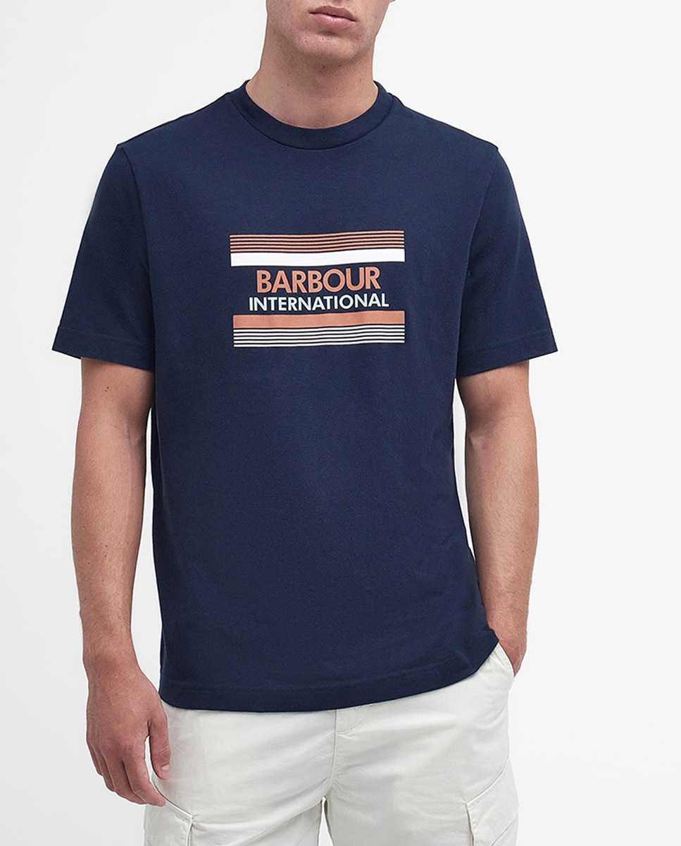 Imagen 0 de Camiseta de hombre de manga corta con grafico Barbour en el pecho