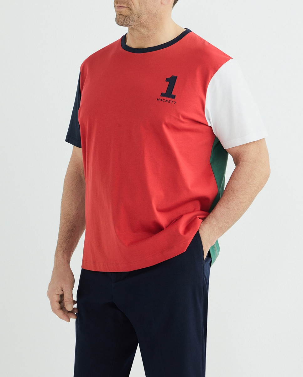 Imagen 0 de Camiseta de hombre Heritage tricolor número 1 tallas grandes