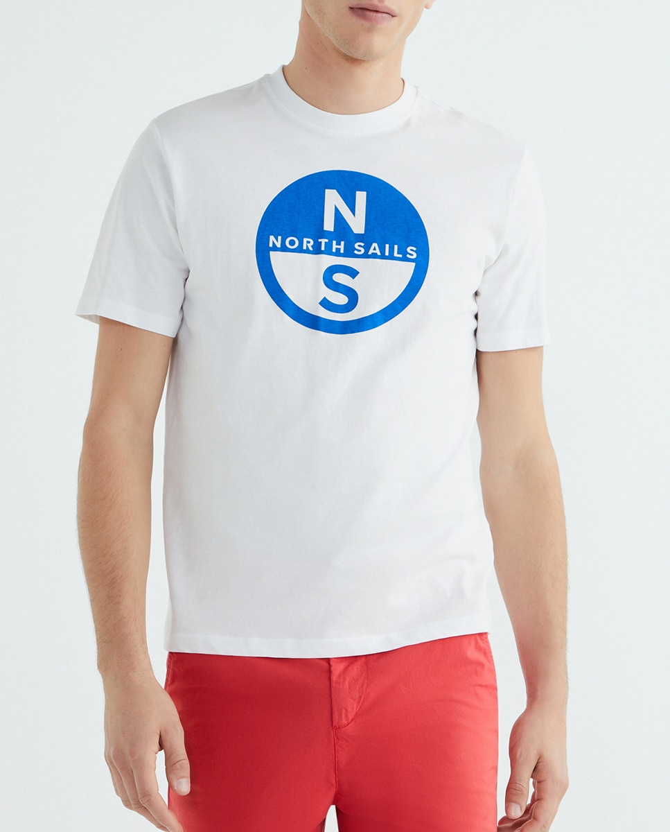 Imagen 0 de Camiseta de cuello redondeo en algodón orgánico manga corta