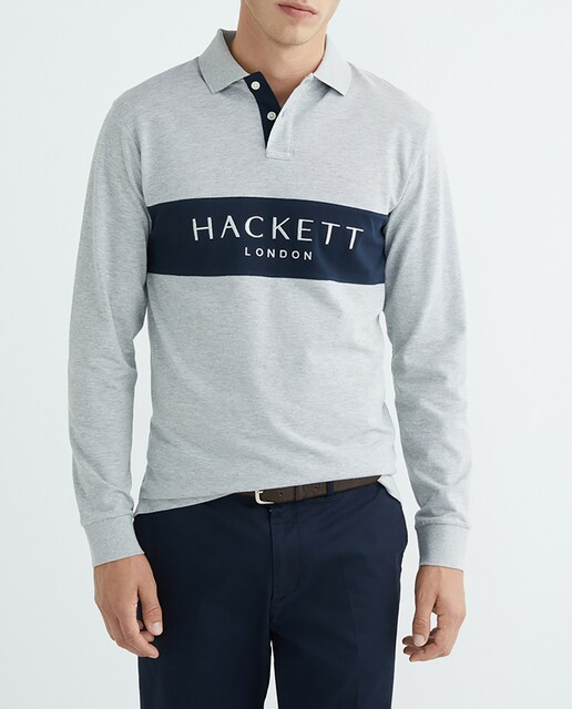 Imagen 0 de Polo de hombre classic fit manga larga con panel con logo en el pecho