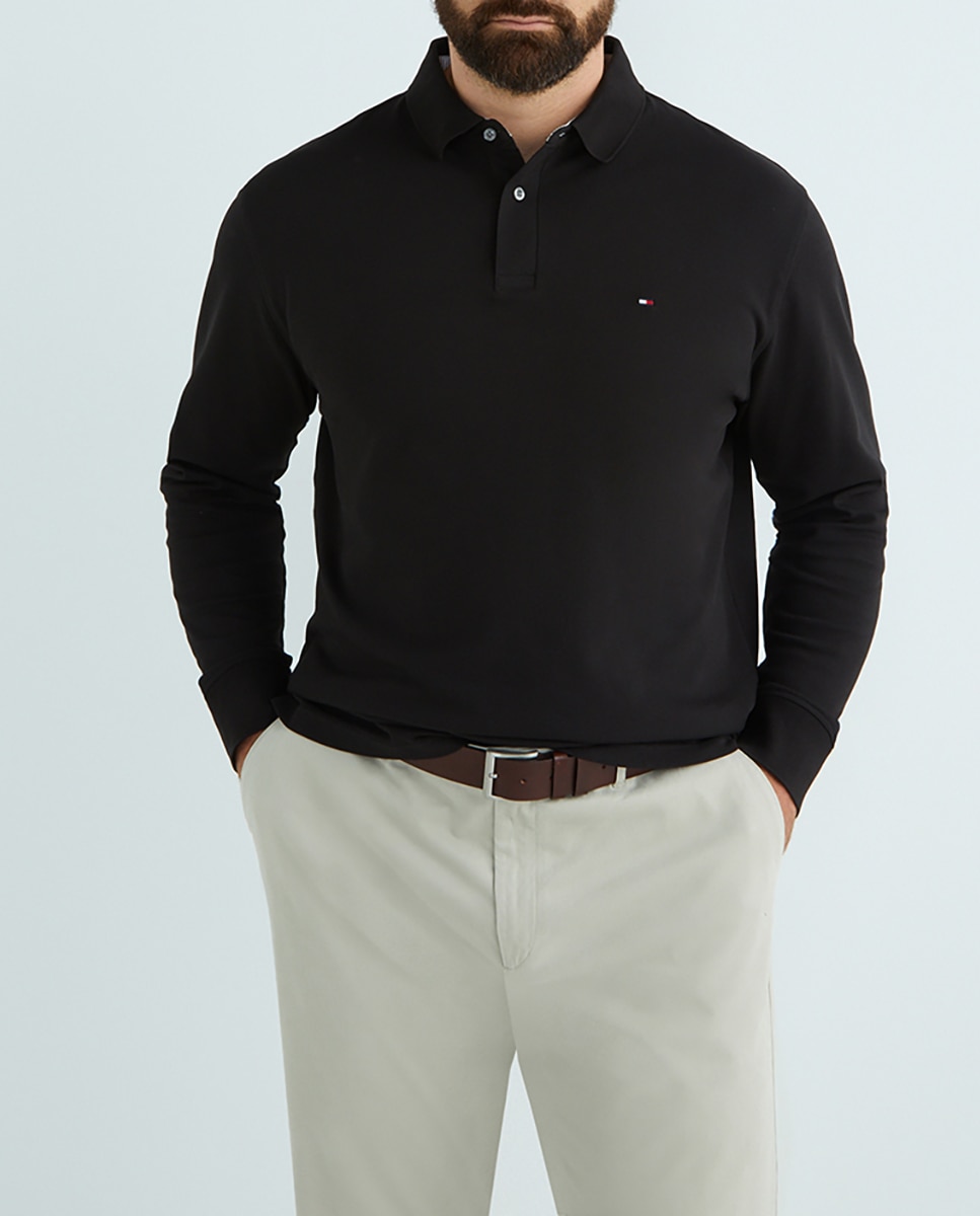 Imagen 0 de Polo de manga larga hombre con logo bordado tallas grandes