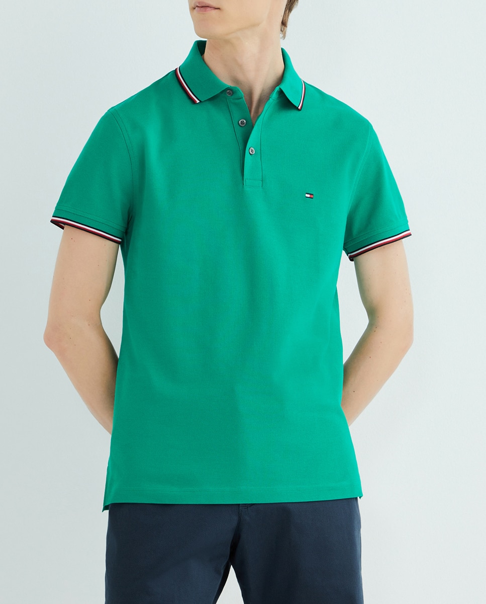 Imagen 0 de Polo de hombre slim fit gris de manga corta