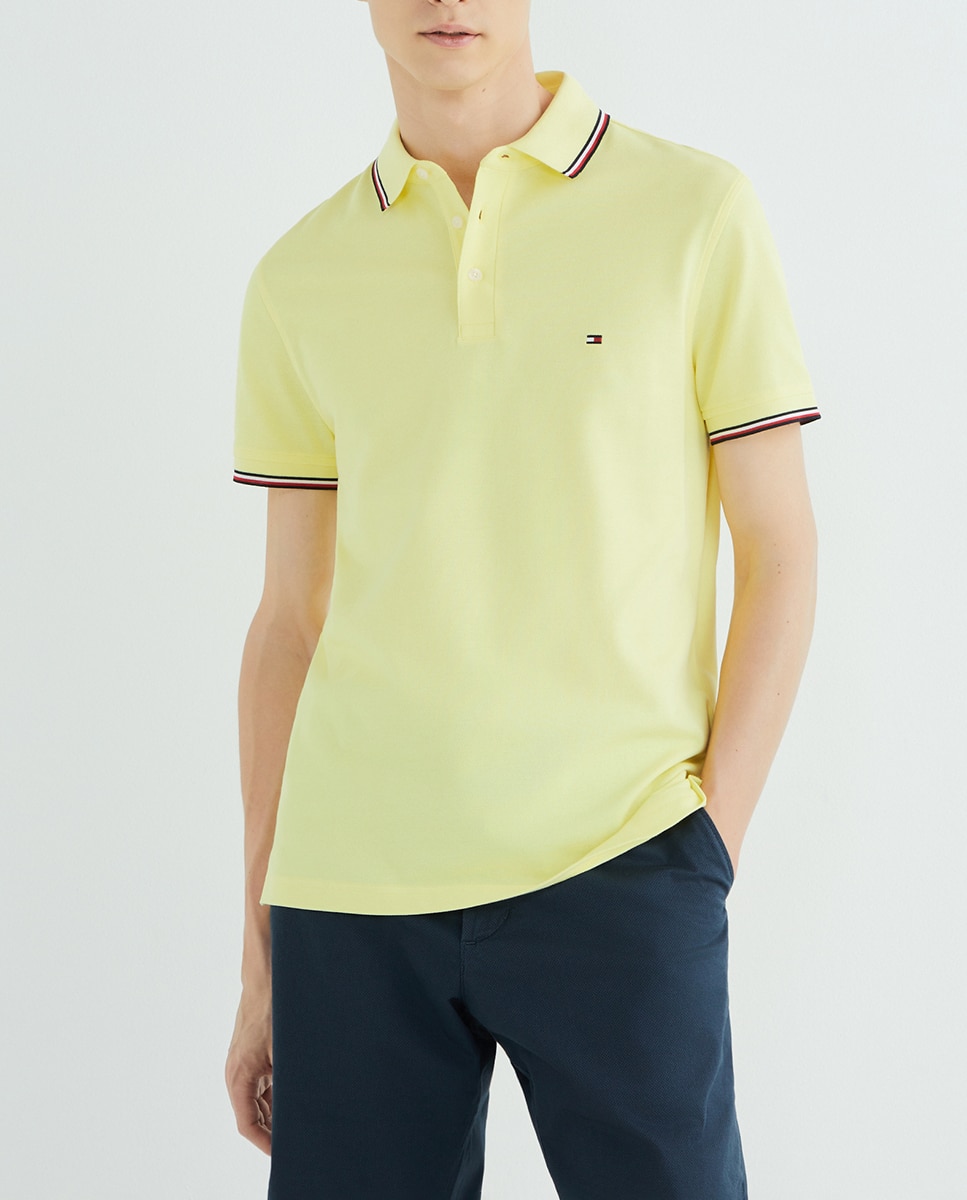 Imagen 0 de Polo de hombre slim fit gris de manga corta