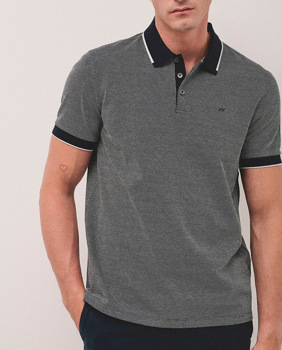 Imagen 0 de Polo jacquard mercerizado de hombre manga corta
