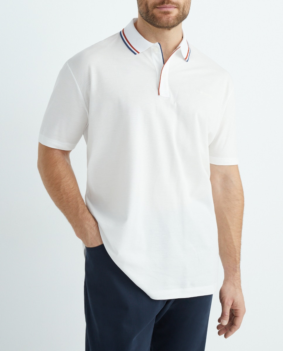 Imagen 0 de Polo de hombre tallas grandes manga corta, contrastes cuello