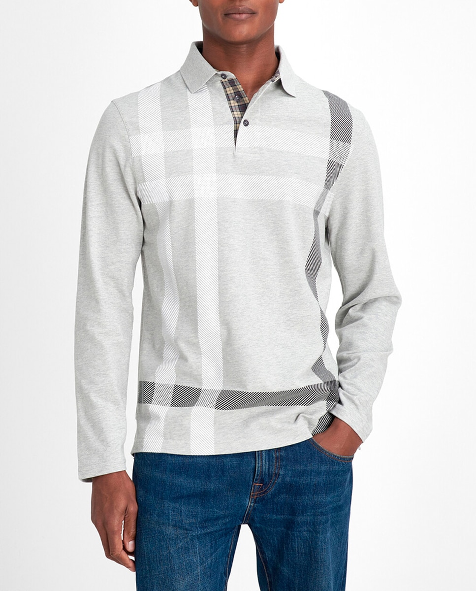 Imagen 0 de Polo de hombre de manga larga con  estampado tartán