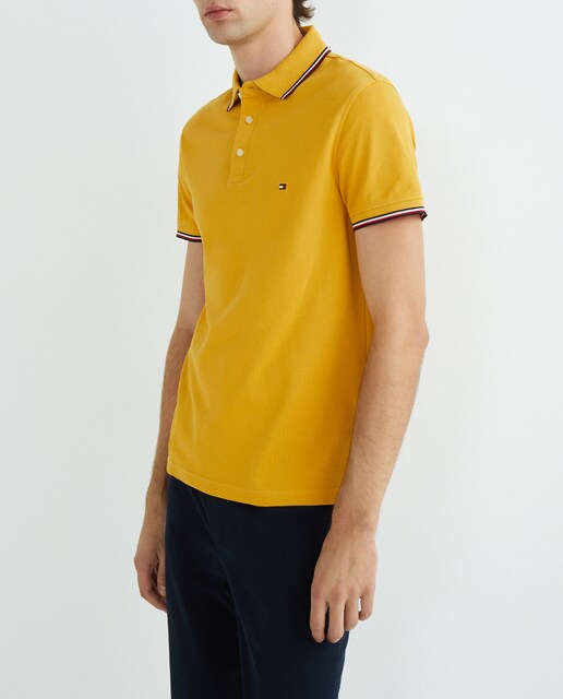 Imagen 0 de Polo de hombre slim fit gris de manga corta