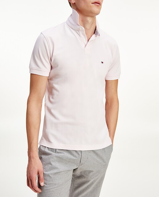 Imagen 0 de Polo de hombre regular liso manga corta rosa claro