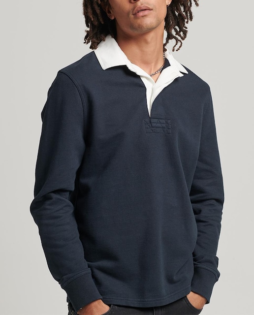 Imagen 0 de Camisa de hombre de rugby de manga larga con lavado Vintage