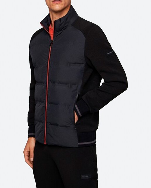 Sudadera de hombre híbrida con cremallera contraste.