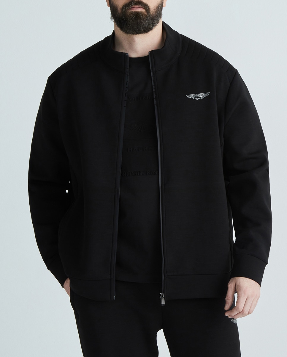 Imagen 0 de Sudadera de hombre Aston Martin con cremallera frontal tallas grandes