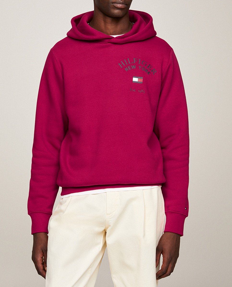 Imagen 0 de Sudadera con capucha y branding impreso a contraste de color