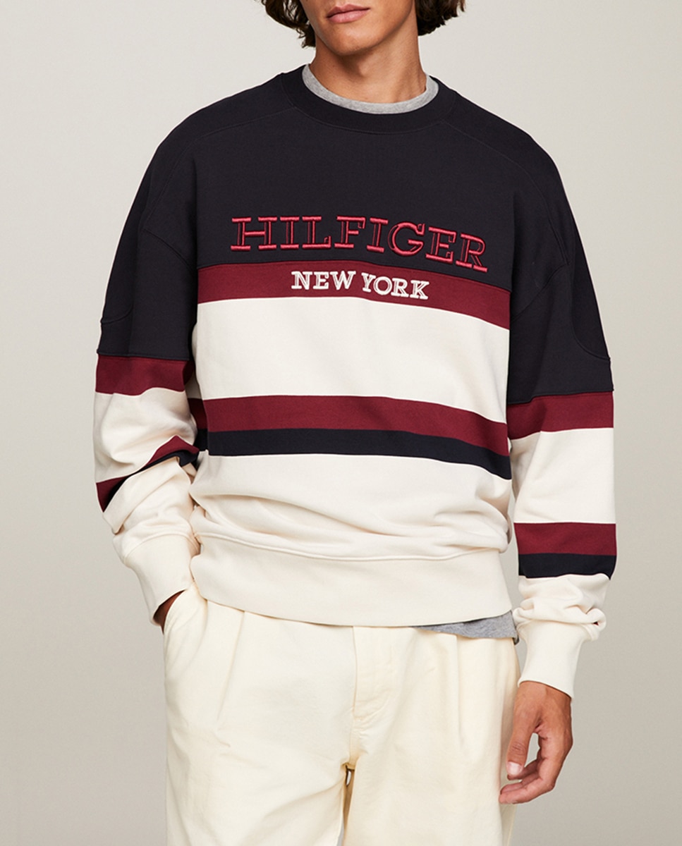 Imagen 0 de Sudadera de cuello redondo en combinación colorblock