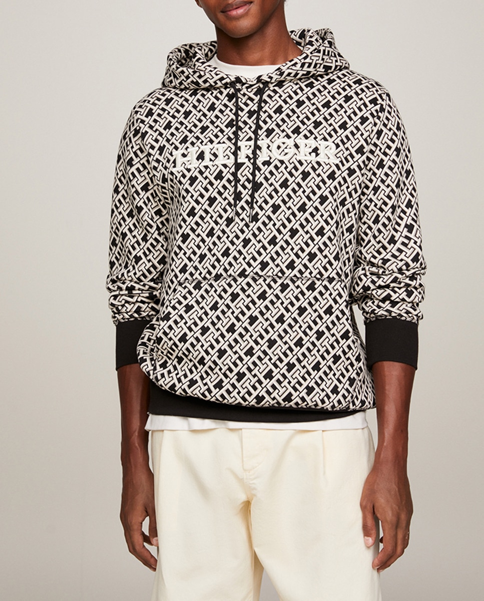 Imagen 0 de Sudadera de algodón con capucha y estampado monogram