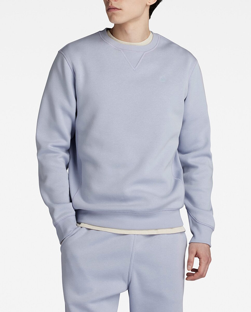 Imagen 0 de Sudadera Premium Core de hombre con algodón BCI naranja con cuello redondo y puntos acanalados
