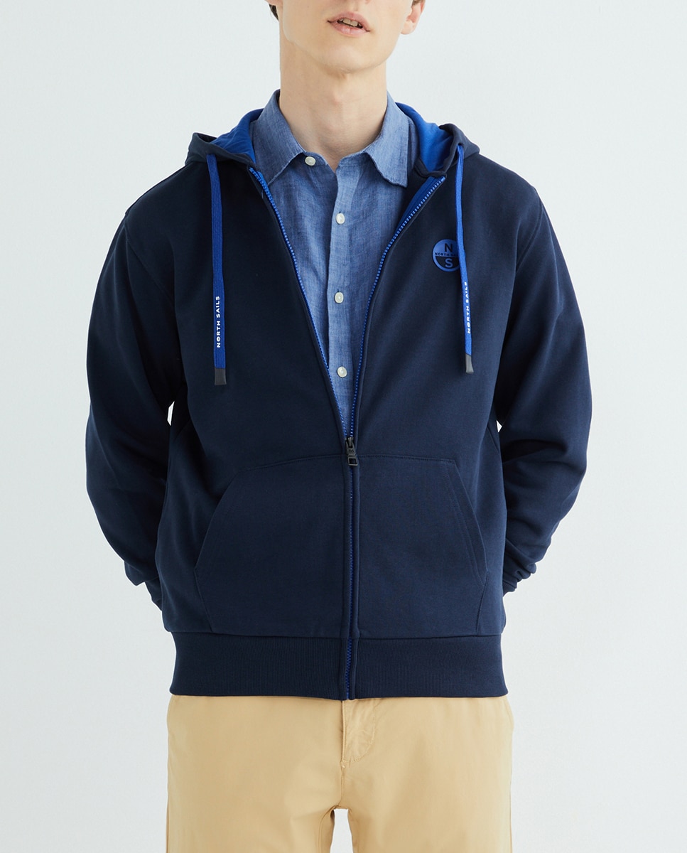 Imagen 0 de Sudadera de hombre con capucha y cremallera
