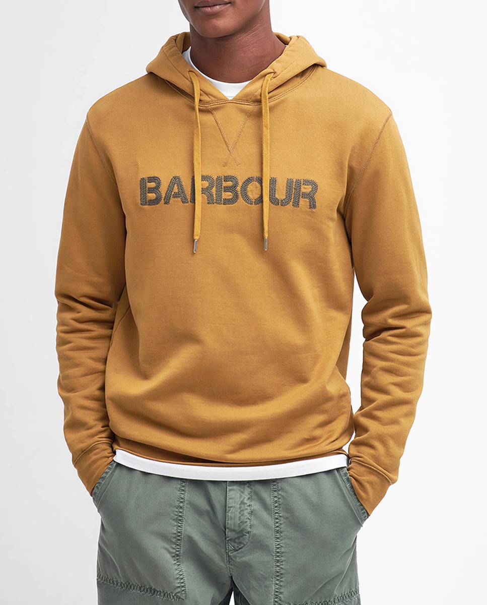 Imagen 0 de Sudadera con capucha de hombre con cuello ajustable por cordones y logo bordado de Barbour