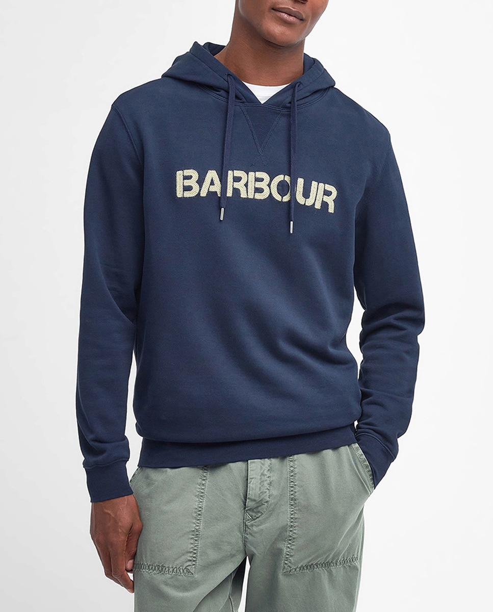 Imagen 0 de Sudadera con capucha de hombre con cuello ajustable por cordones y logo bordado de Barbour