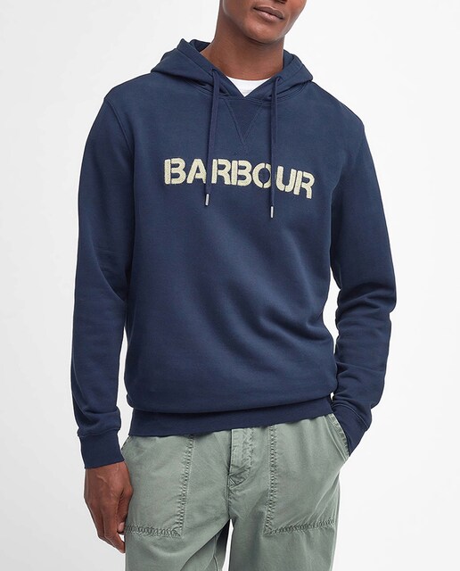 Imagen 0 de Sudadera con capucha de hombre con cuello ajustable por cordones y logo bordado de Barbour