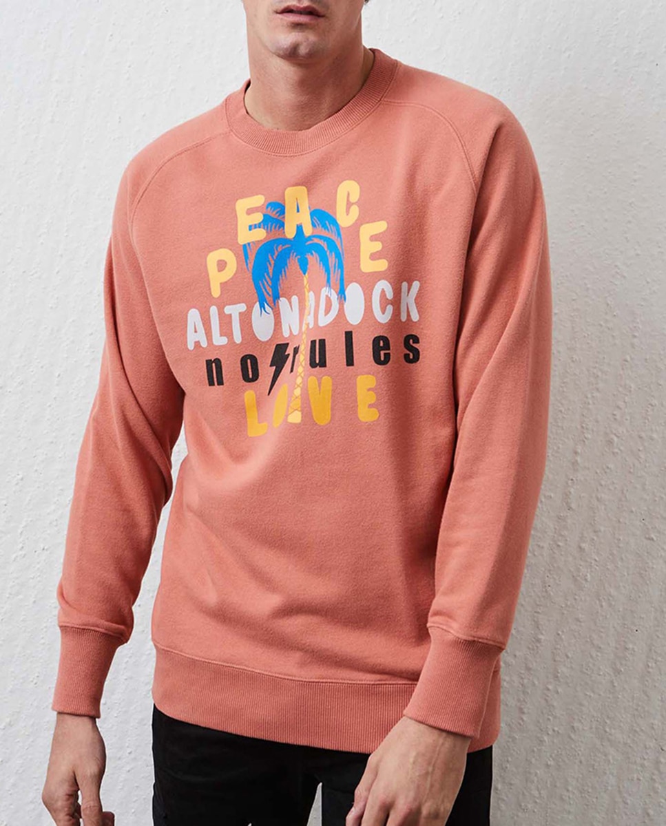 Imagen 0 de Sudadera de hombre, sin capucha y serigrafía frontal