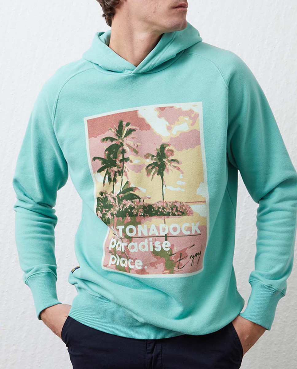 Imagen 0 de Sudadera de hombre, con capucha serigrafía en el delantero