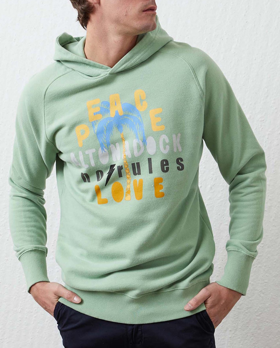 Imagen 0 de Sudadera de hombre, con capucha serigrafía en el delantero