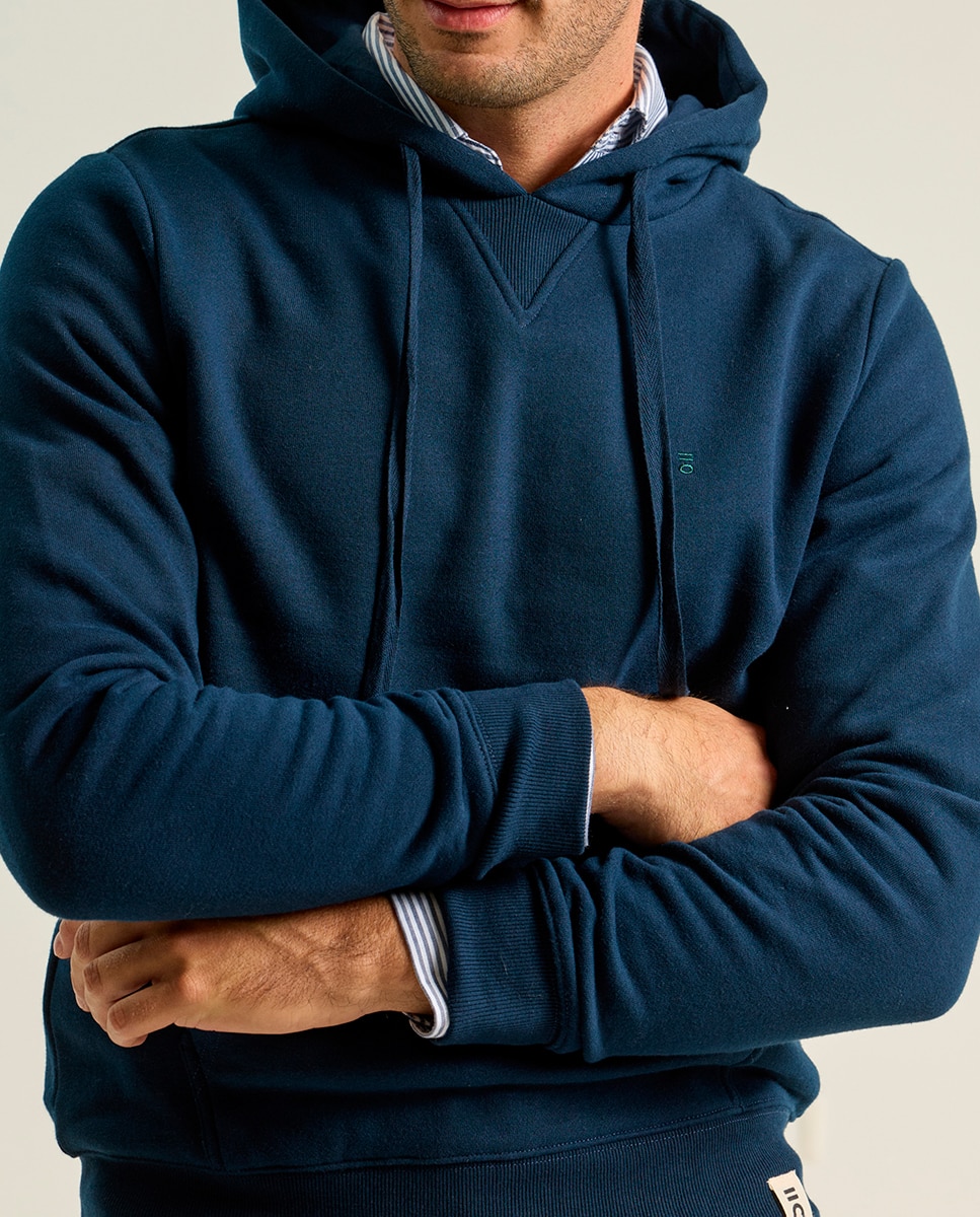 Imagen 0 de Sudadera básica logo capucha marino