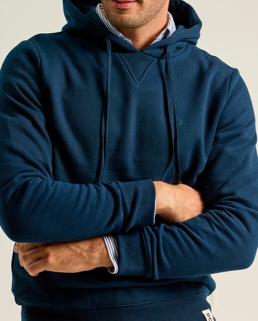 Imagen 0 de Sudadera básica logo capucha marino