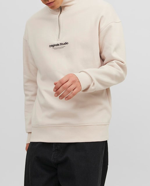 Imagen 0 de Sudadera con cremallera cuello perkins de mangas largas de hombre