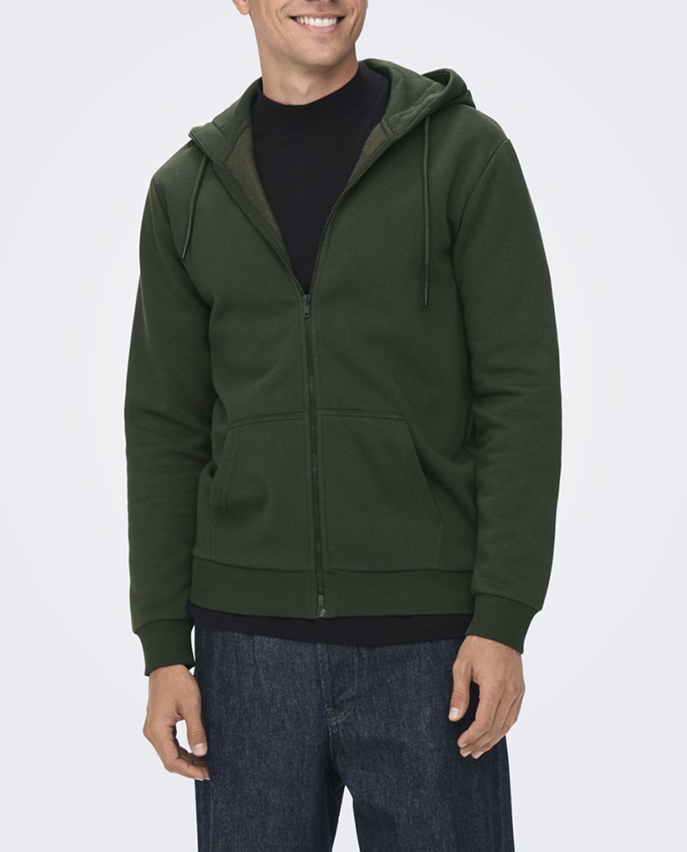 Imagen 0 de Sudadera de hombre con capucha y cremallera