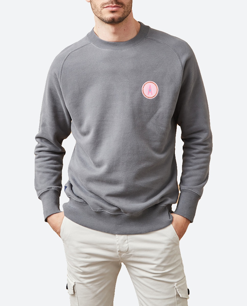 Imagen 0 de Sudadera de hombre sin capucha serigrafiada.