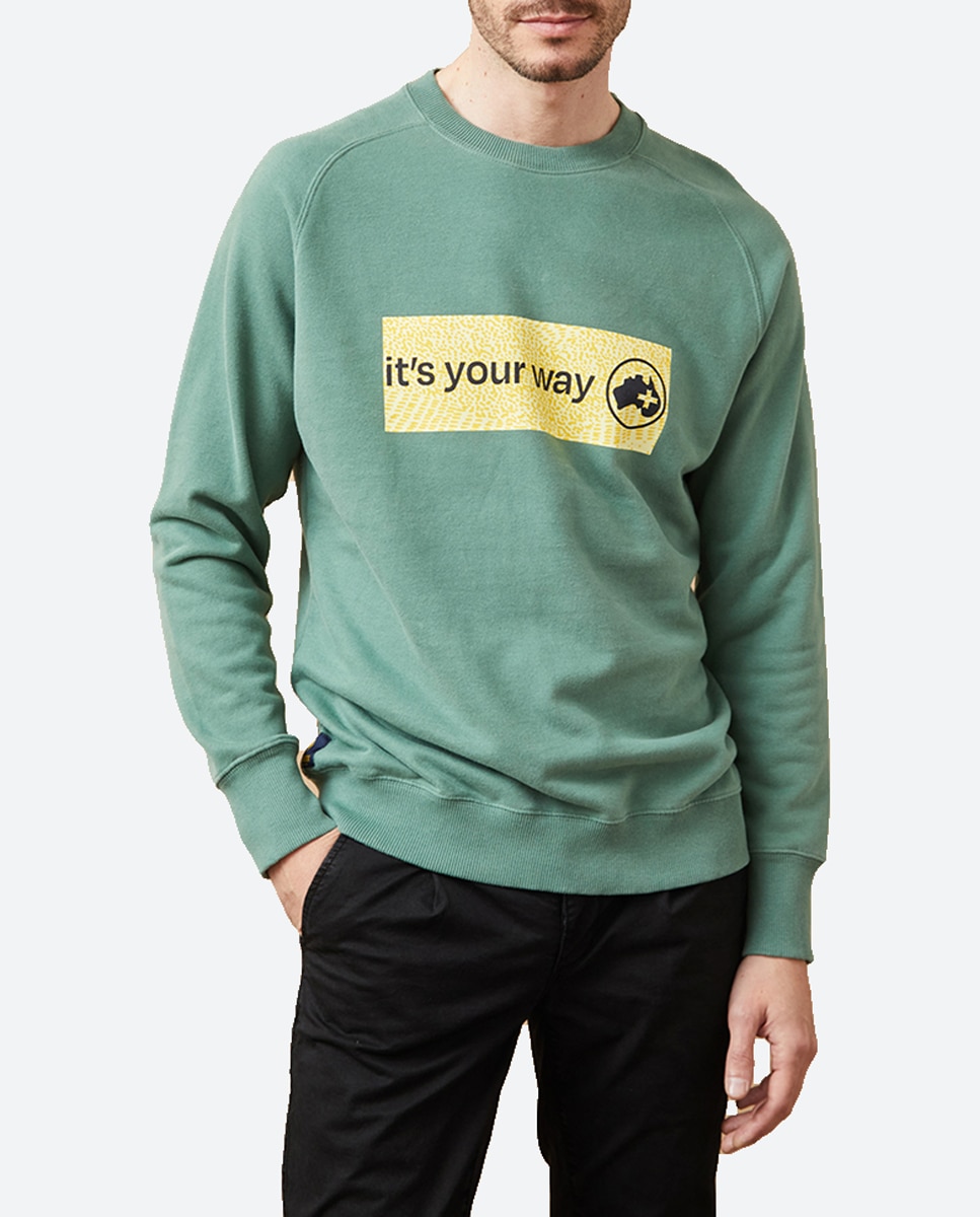 Imagen 0 de Sudadera de hombre sin capucha serigrafiada.