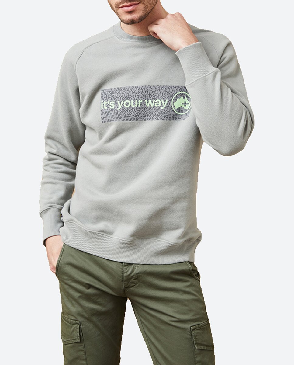 Imagen 0 de Sudadera de hombre sin capucha serigrafiada.